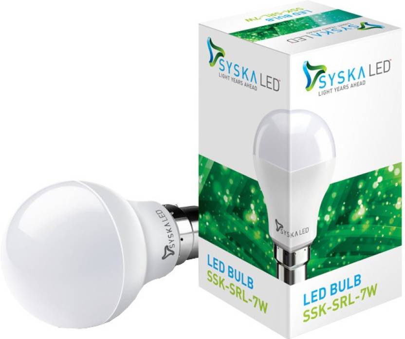 Syska Led Lights 7 W Standard B22 LED Bulb (White)